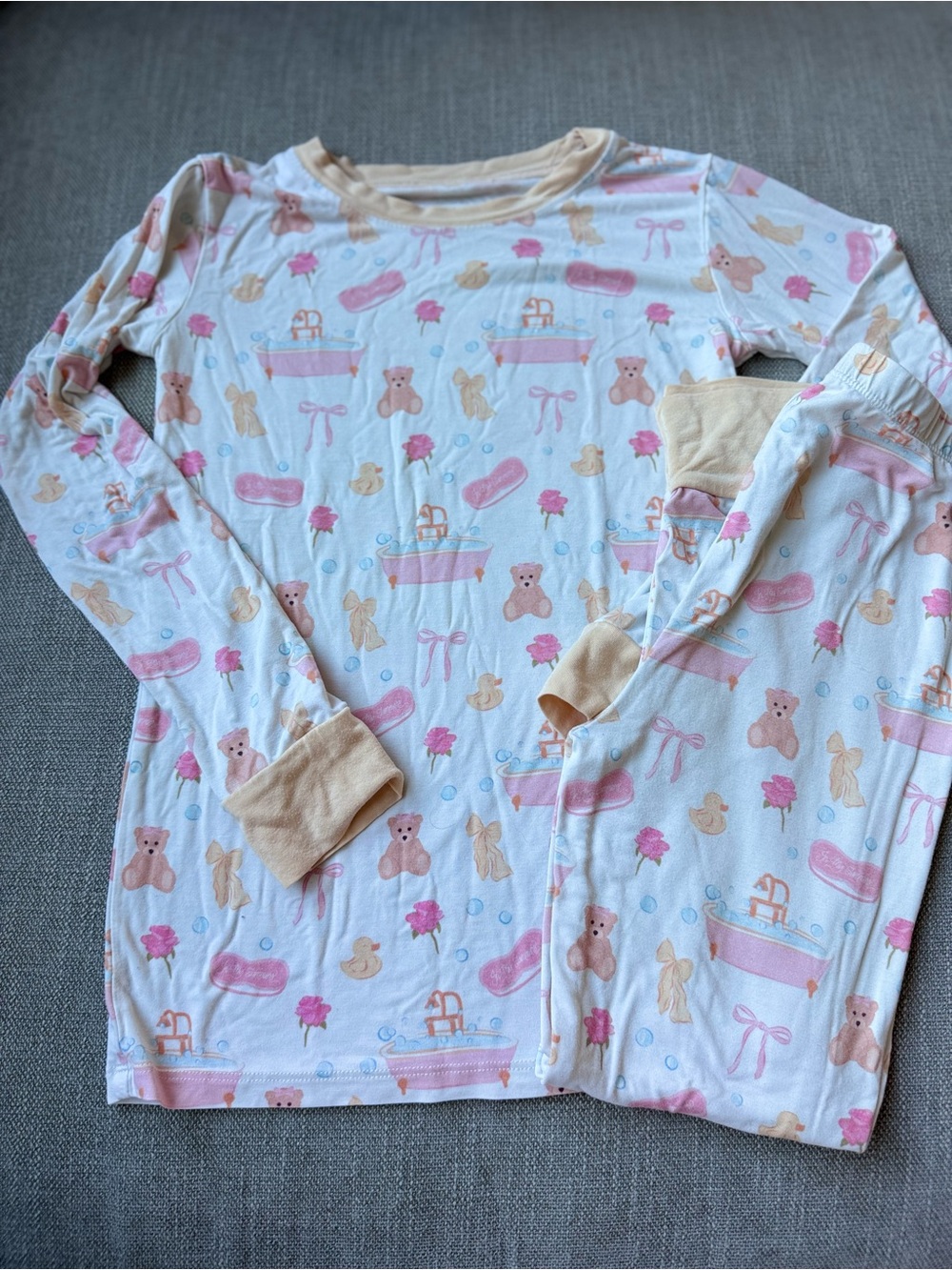 In My Jammers Children's Pink & Cream Bath-Time Print Pajama Set